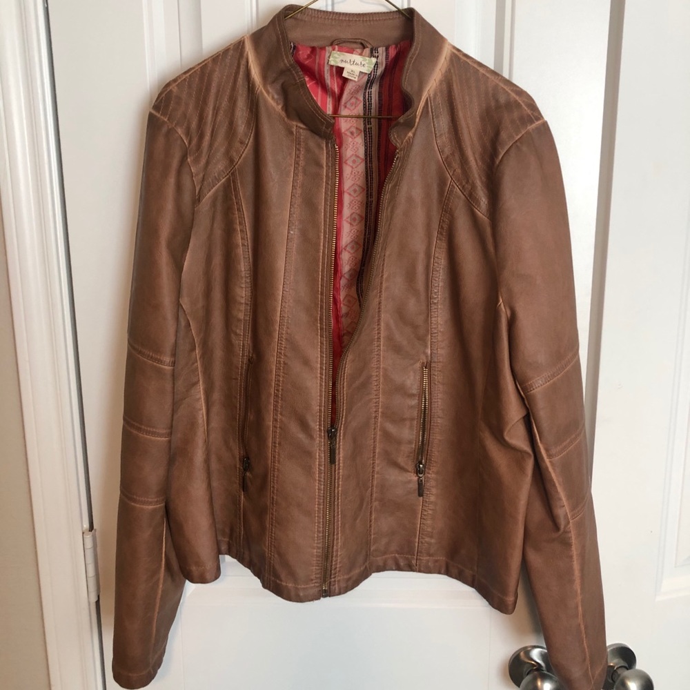 Brown leather jacket
